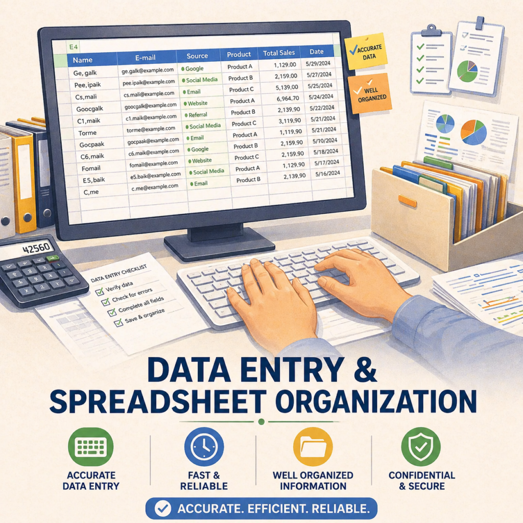 Je vais faire des services simples de frappe et d’organisation de tableaux Excel - portfolio - 0