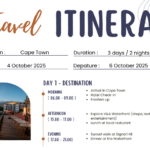 I will create a personalized travel itinerary for your trip (mainly in South Africa)