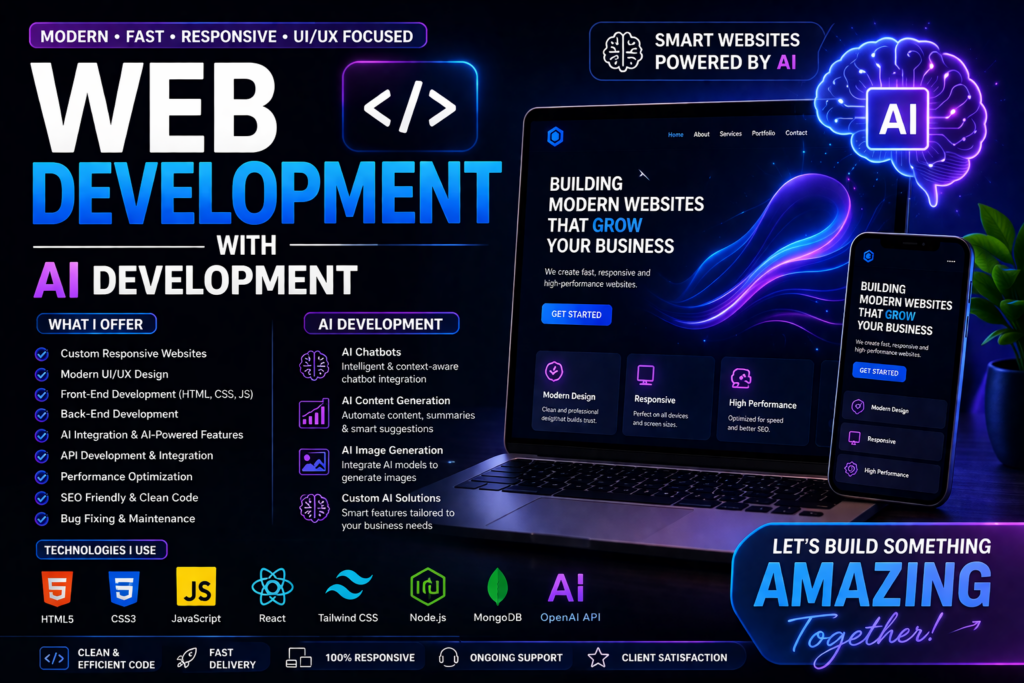 Site web propulsé par IA avec fonctionnalités intelligentes et design réactif - portfolio - 0