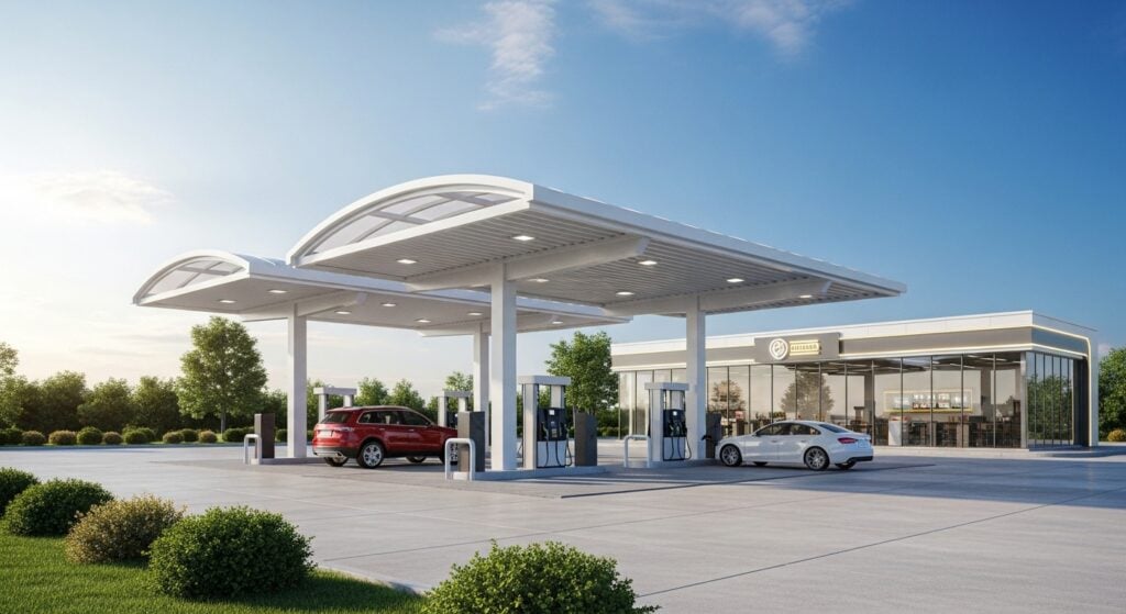 Je créerai des designs 3D pour les stations-service et les bornes de recharge pour véhicules électriques. - portfolio - 1