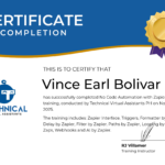 Zapier Certificate