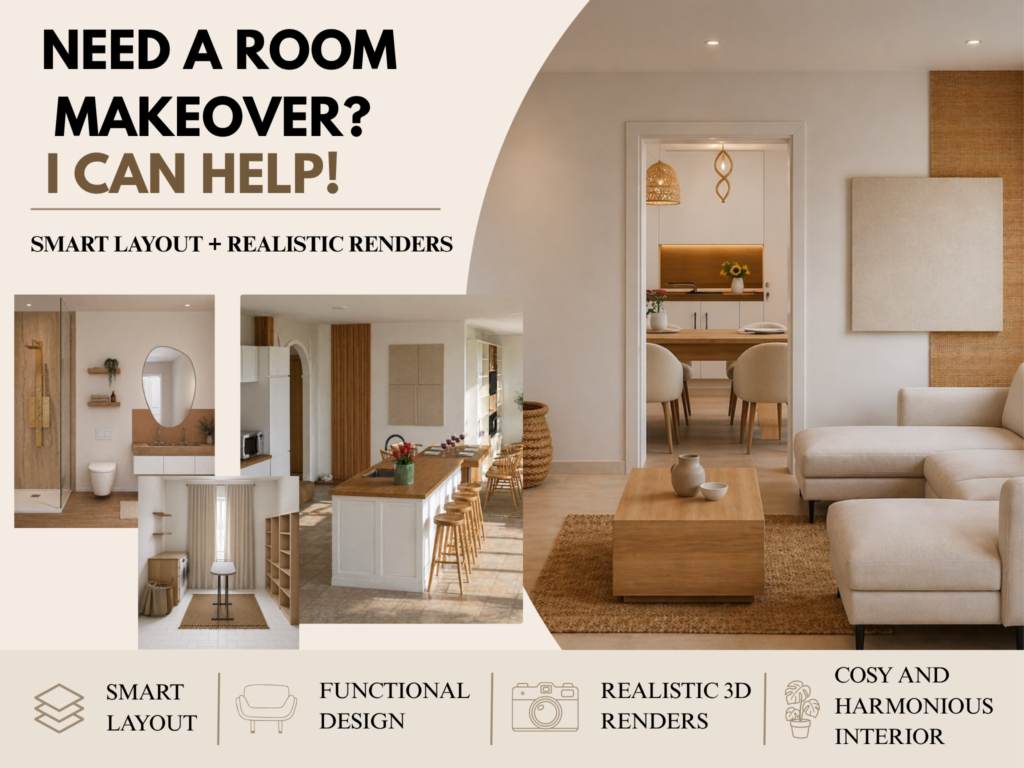 I will create a modern interior design for your whole house - portfolio - 0