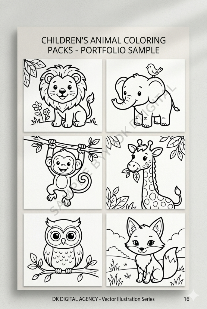 سأقوم بإنشاء رسومات ذكاء اصطناعي مخصصة وصفحات كتب تلوين للأطفال - portfolio - 0