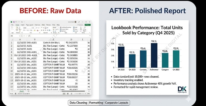 I will clean your messy data and format professional business reports