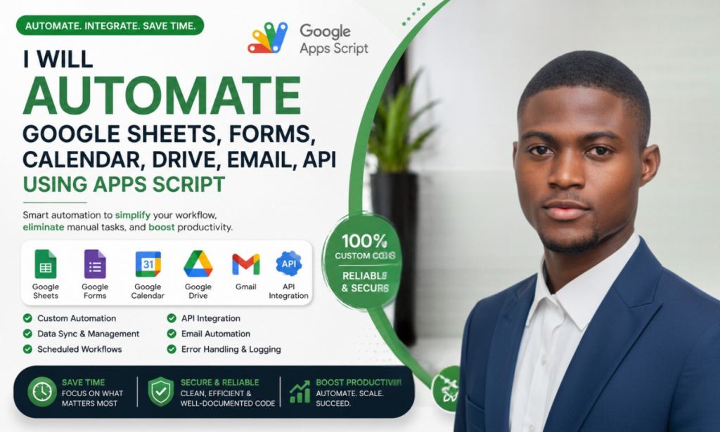 سأقوم بأتمتة Google Sheets وDocs وDrive وGmail باستخدام Apps Script - portfolio - 0