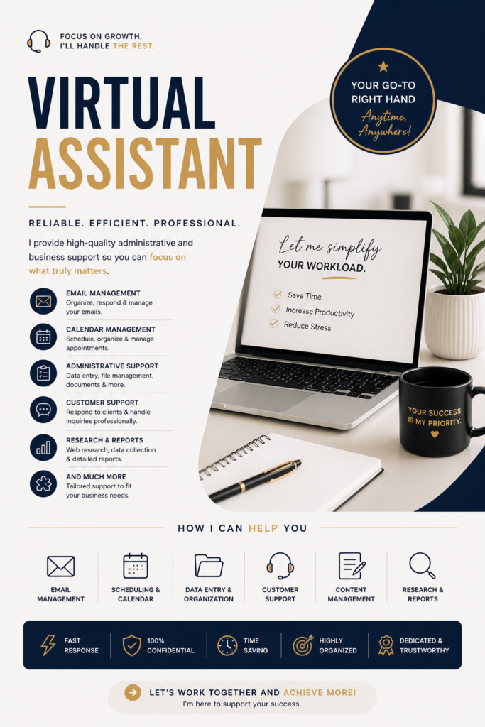 I will be your professional Virtual Assistant for business and personal tasks - portfolio - 0