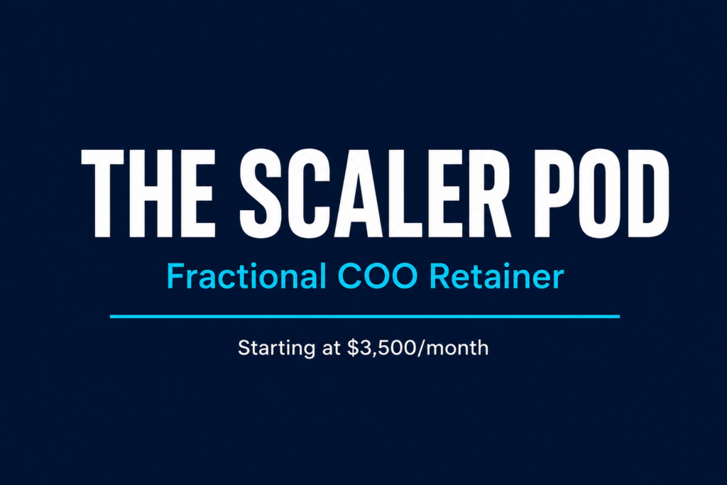 will serve as your fractional COO and install operational discipline in your business - portfolio - 0