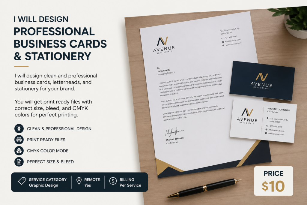 Je concevrai des cartes de visite professionnelles et du matériel à lettres - portfolio - 0