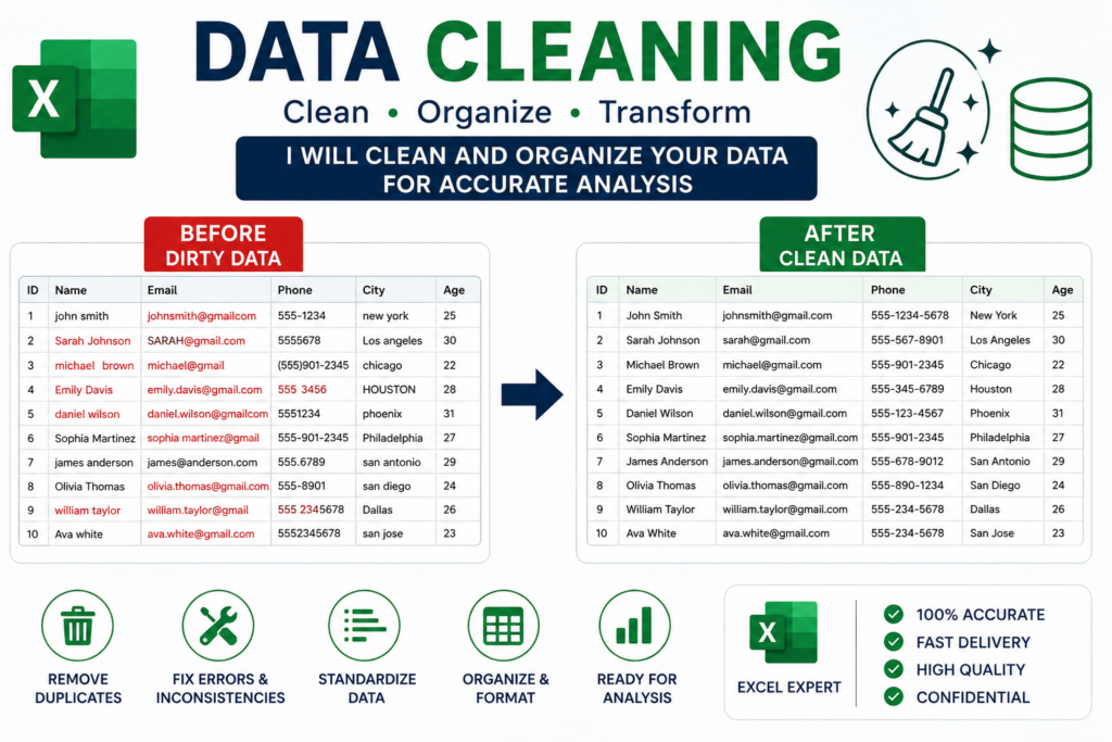 Je vais nettoyer et organiser vos données Excel - portfolio - 2
