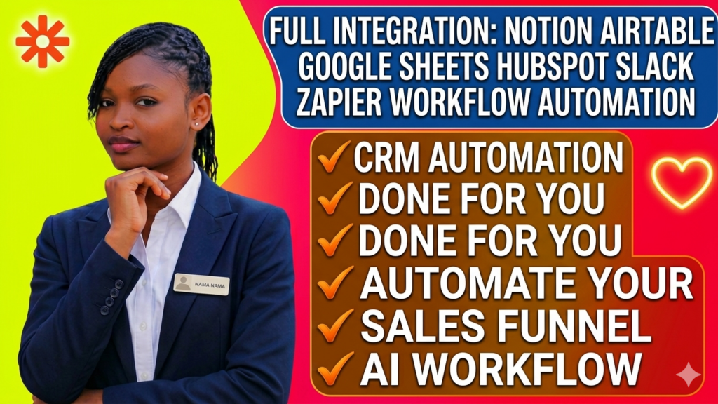 دمج Notion Airtable، Google Sheets، Hubspot، Slack، أتمتة سير العمل Zapier - portfolio - 0