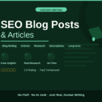 I will write SEO friendly blog posts articles and research content in clear engaging