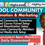 I will do skool community setup skool manager ghl circle kajabi online course promotion