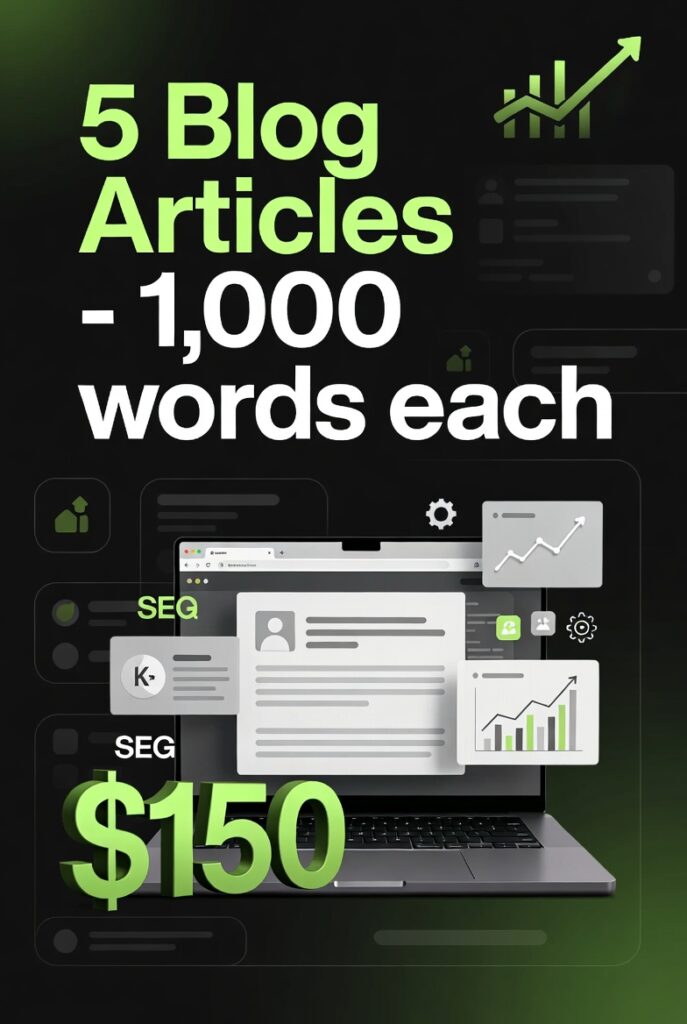 Package of 5 Blog Articles – 1,000 words each | Only $150 - portfolio - 0