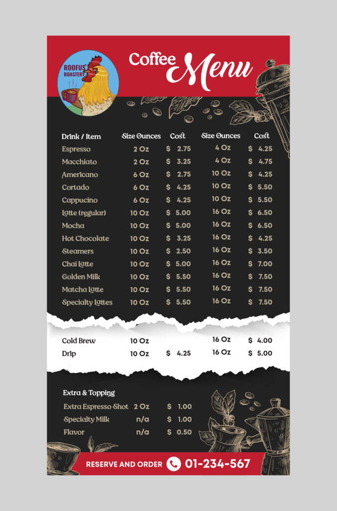 Menu Design - portfolio - 2
