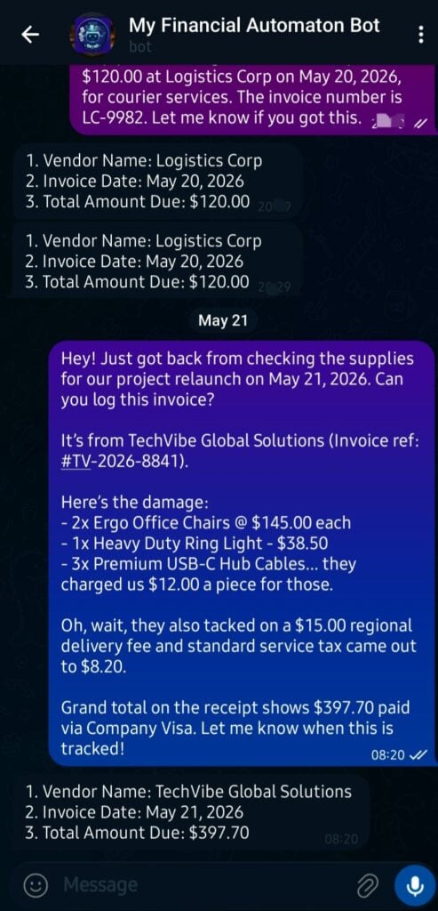 Automated AI Data & Invoice Parser Bot (Make.com) - portfolio - 0