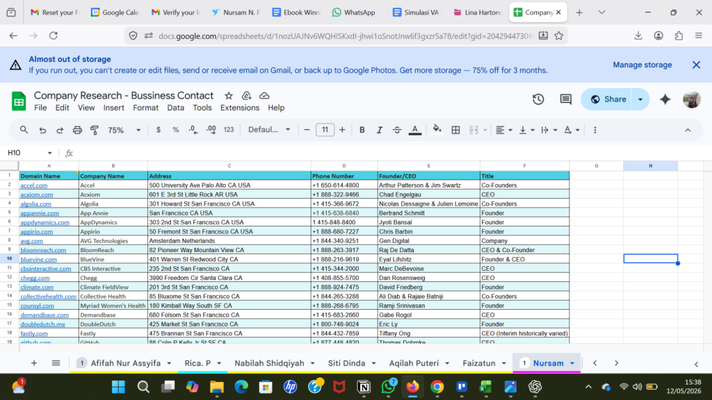Base de données de recherche et de contacts d’entreprise - portfolio - 0