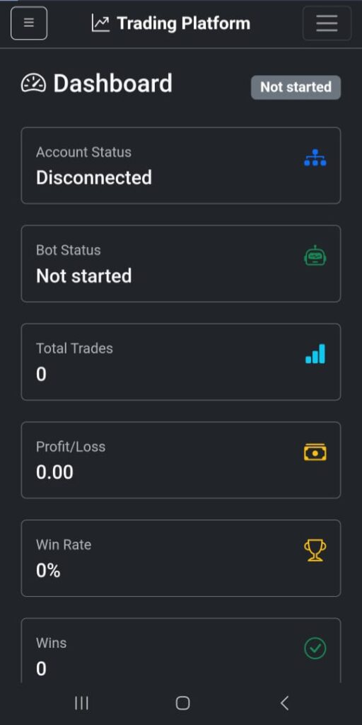 Forex AI trading automation application - portfolio - 1