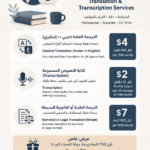 ترجمة، تحويل نصوص مسموعة الى مكتوبة باللغتين العربية و الانجليزية