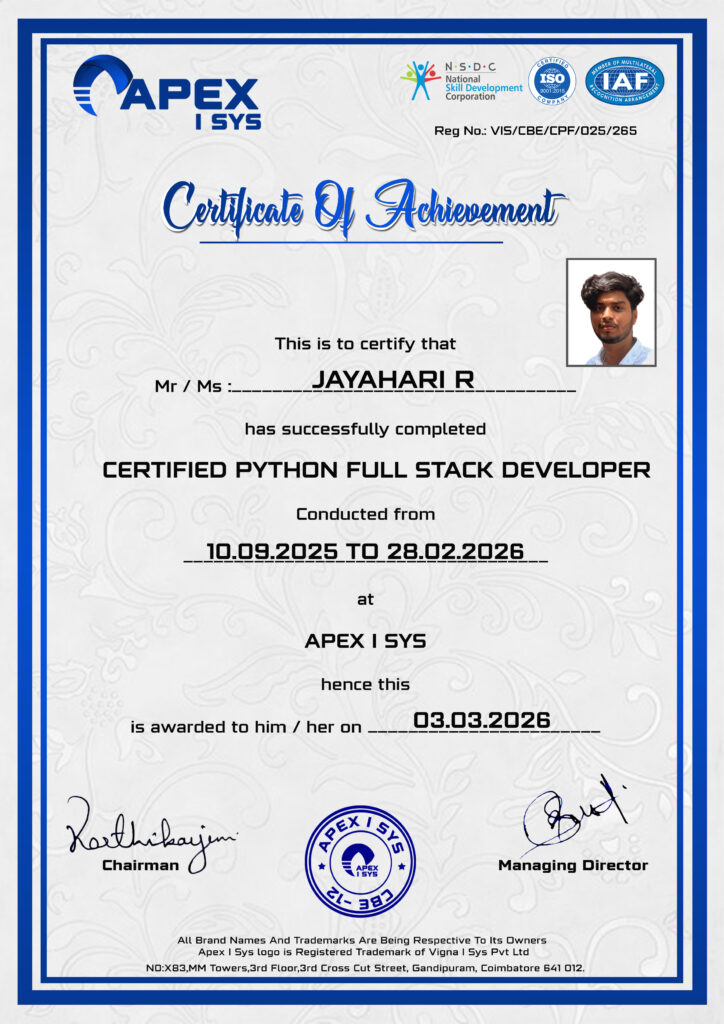Jayahari R - portfolio - 0
