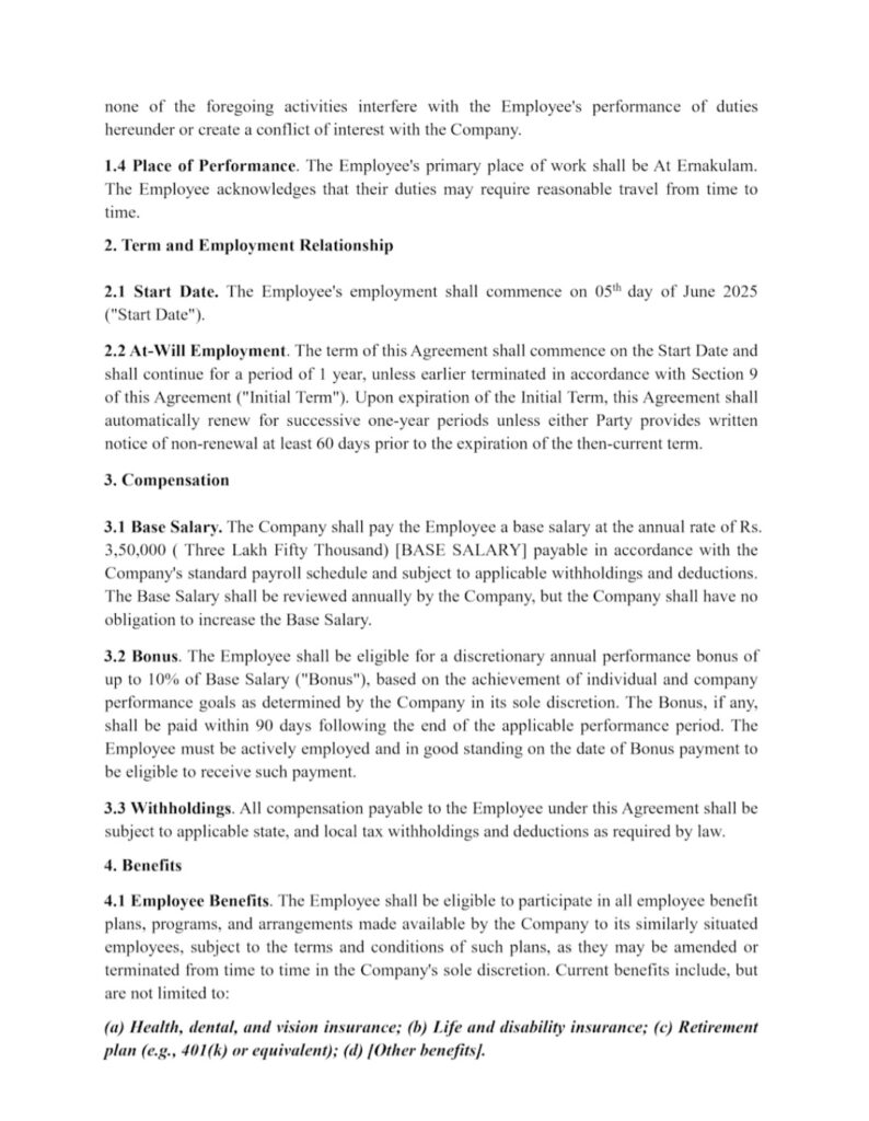 Employment and commercials contracts - portfolio - 1