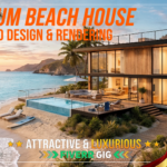 I will design floating house, beach house, dock house, beach hotel and rendering 3D