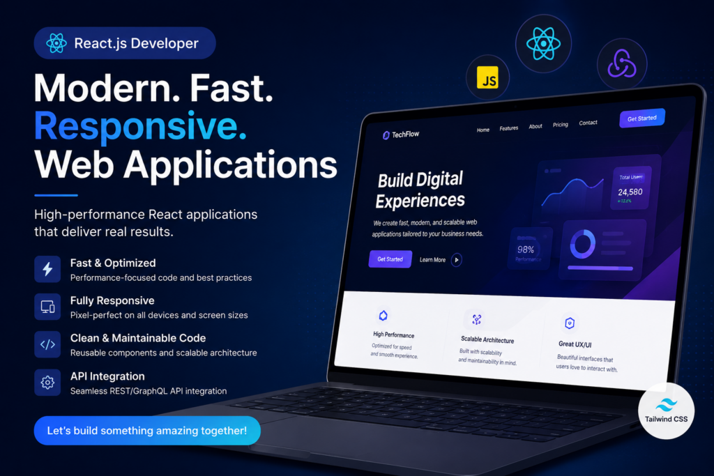 I will build a modern, responsive React website or web application - portfolio - 0