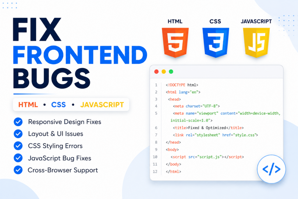 سأصلح أخطاء الواجهة الأمامية في HTML CSS وجافاسكريبت - portfolio - 0