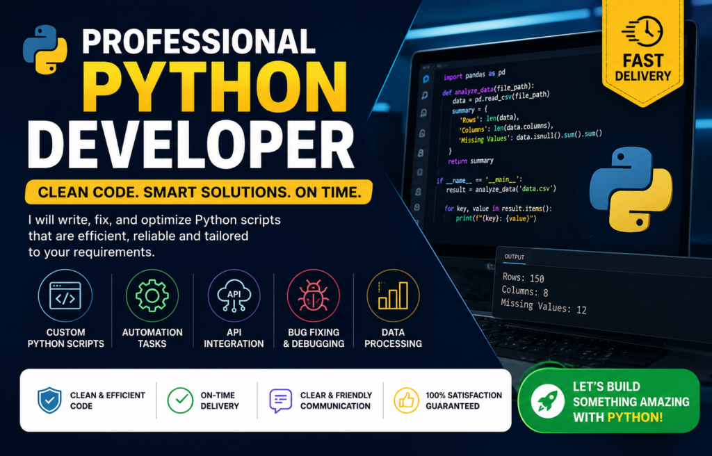 I will create custom Python automation scripts to automate your tasks efficiently. - portfolio - 0