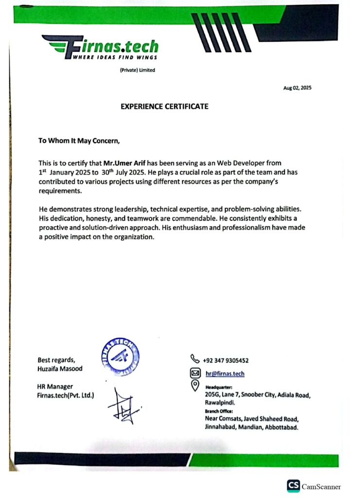 Umer Arif - portfolio - 1