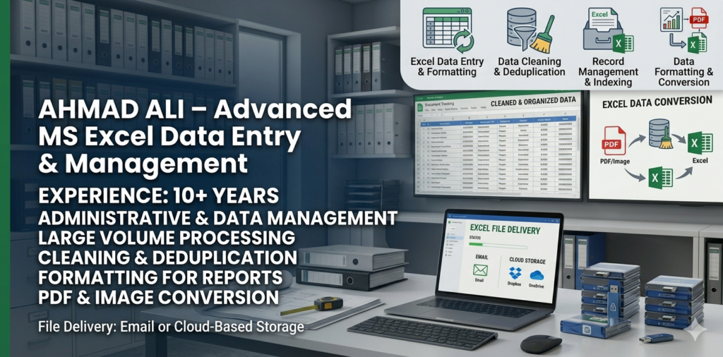 I will do Data Entry – MS Excel, Record Management & Data Cleaning - portfolio - 0