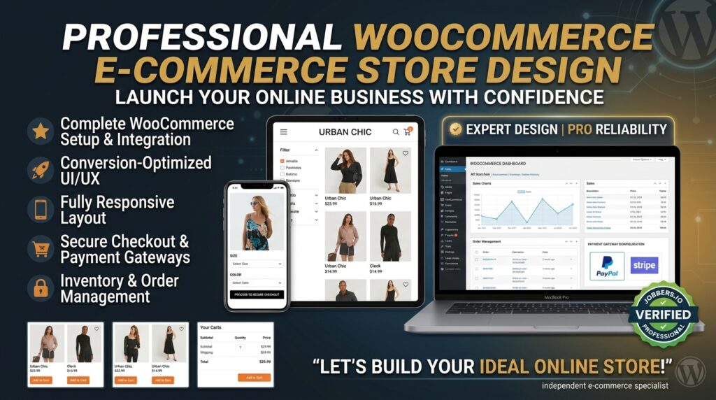 Je vais concevoir un site WordPress WooCommerce e-Commerce entièrement responsive