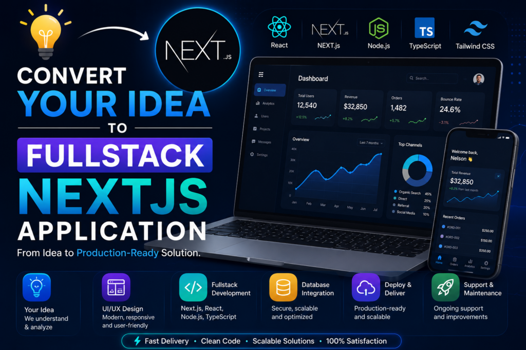 يمكنني تحويل أفكارك إلى تطبيق nextjs الكامل - portfolio - 0