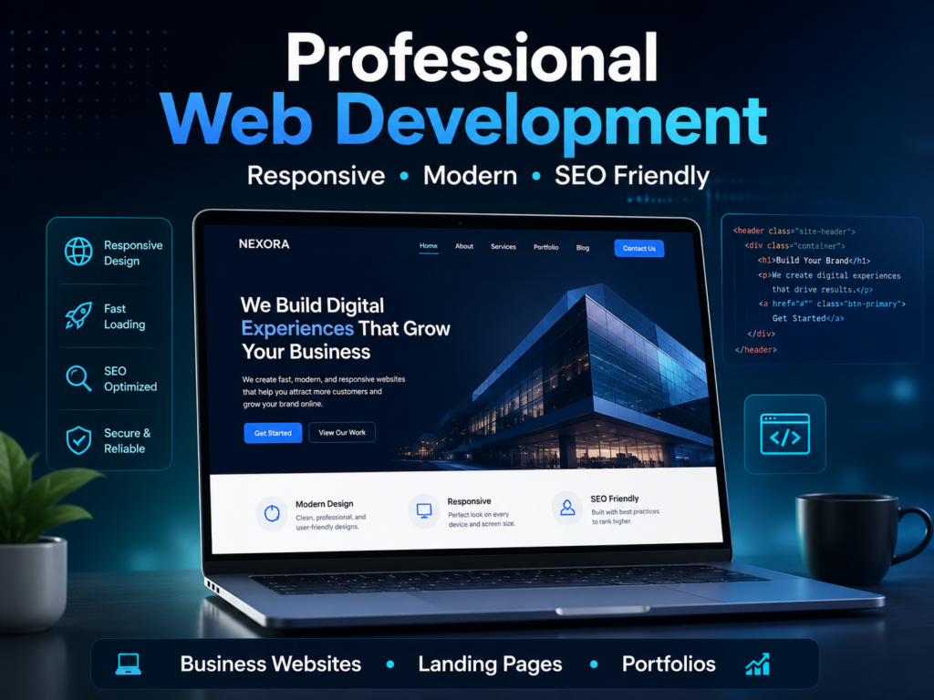 سأنشئ موقعا إلكترونيا احترافيا ومتجاوبا لأعمالك - portfolio - 0