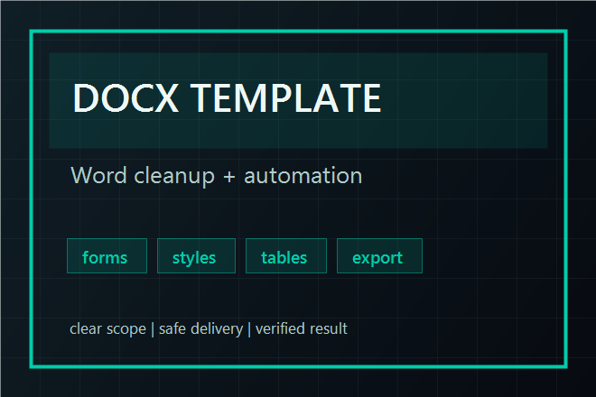I will format your Word document or DOCX template cleanly - portfolio - 0