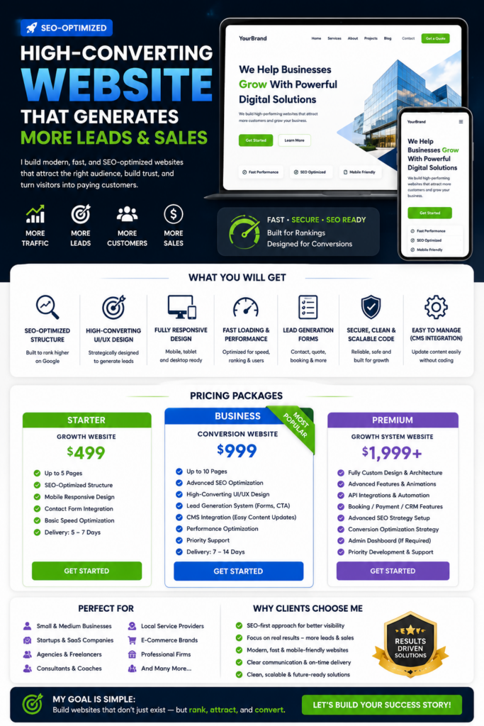 I Will Build a High Converting Website That Generates More Leads & Sales - portfolio - 0