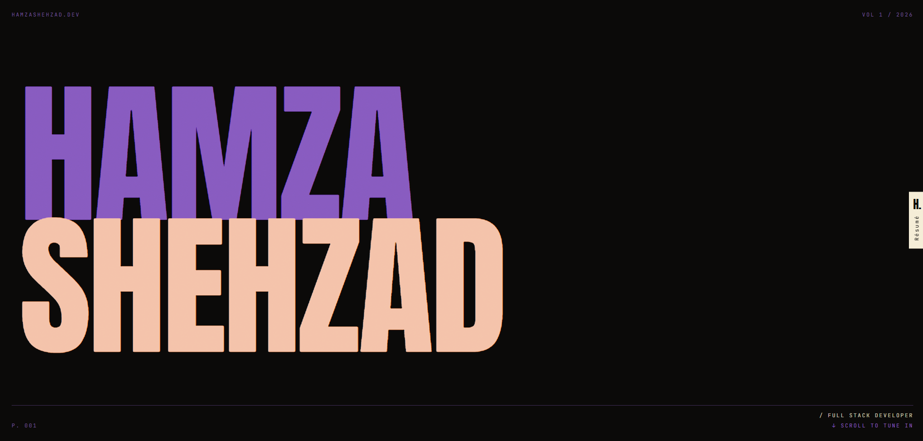 Hamza Shehzad - cover