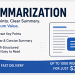 I will summarize your articles or documents clearly and concisely