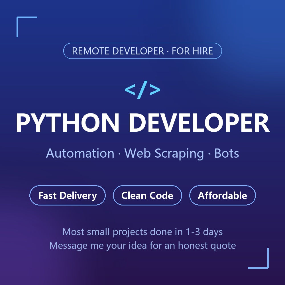 Je crée des outils Python qui vous font gagner du temps — automatisation, web scraping, bots et scripts personnalisés - portfolio - 0