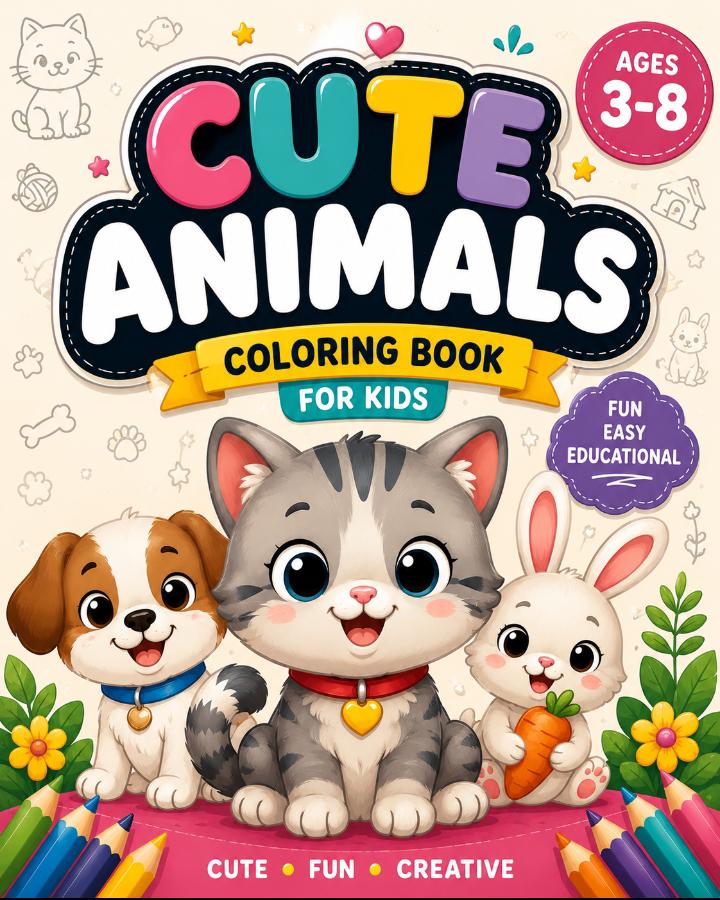 Personalized Coloring BookDesign Professional Coloring Book for Kids - 20 Pages + Colorful Cover