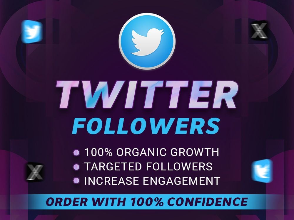 Vous obtiendrez une croissance organique Twitter (X), un engagement et des abonnés ciblés pour votre marque - portfolio - 0