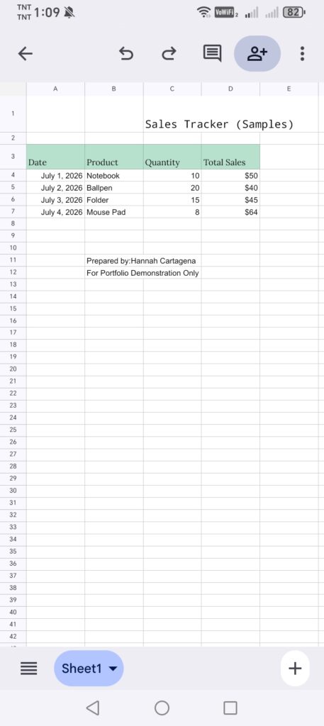 Je fais des tâches précises de saisie de données, Excel et Google Sheets - portfolio - 0
