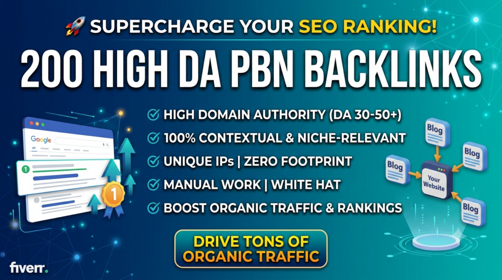I will provide 200 high DA PBN backlinks for Google top ranking - portfolio - 0