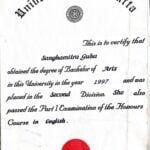 Bachelor of Arts Degree Certificate