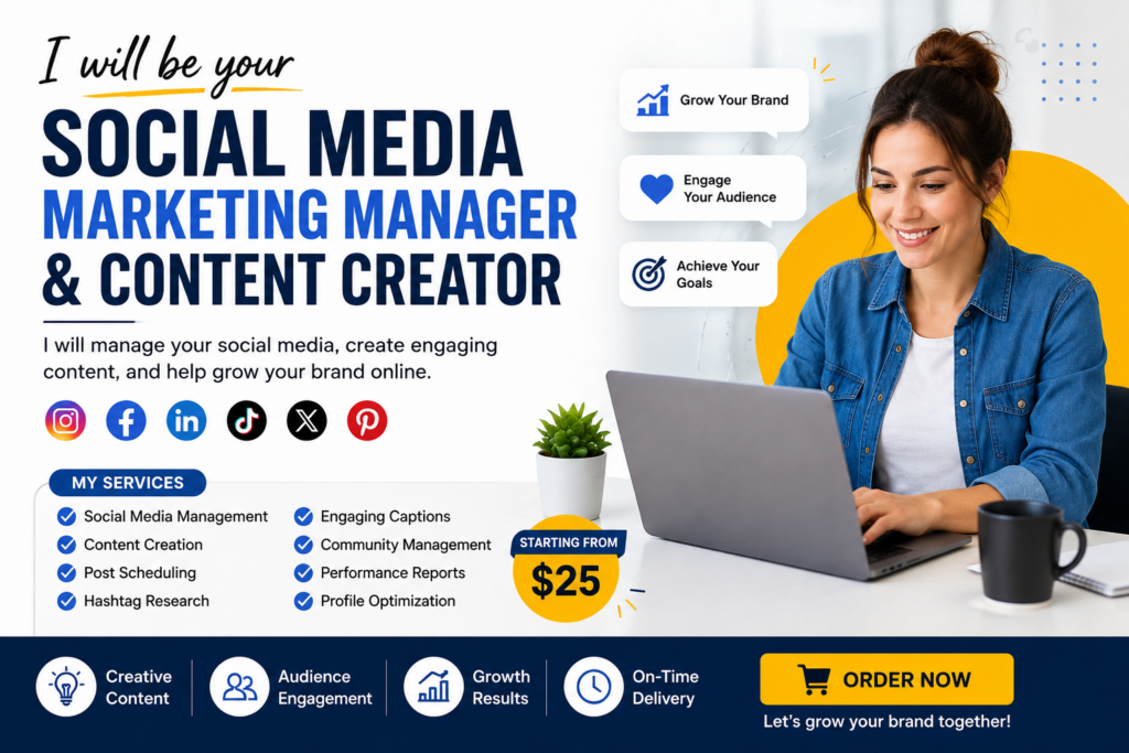 Je serai votre responsable marketing sur les réseaux sociaux et créateur de contenu - portfolio - 0
