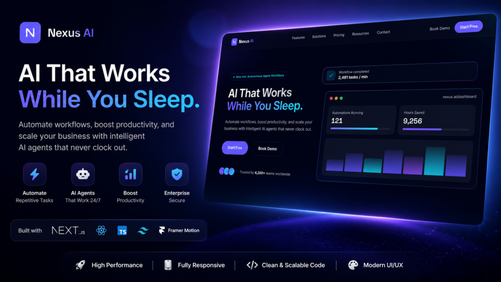 I will build a modern responsive website using React & Next.js - portfolio - 0