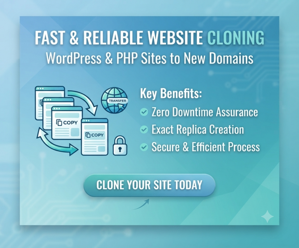 Je vais dupliquer/cloner WordPress ou tout site PHP vers un nouveau domaine - portfolio - 0