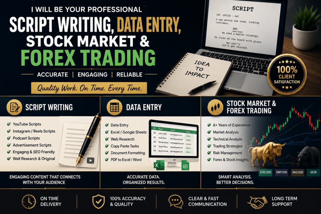 ÉCRITURE DE SCRIPTS, SAISIE DE DONNÉES, TRADING BOURSIER ET FOREX - portfolio - 0