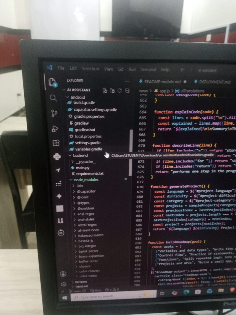 Je vais créer une application mobile et l’intégrer aussi à l’IA. - portfolio - 2