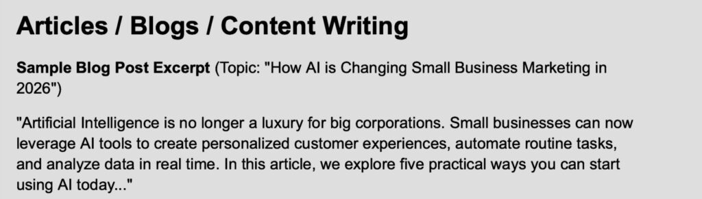 Contenu créatif, blogs, articles et descriptions de produits - portfolio - 0