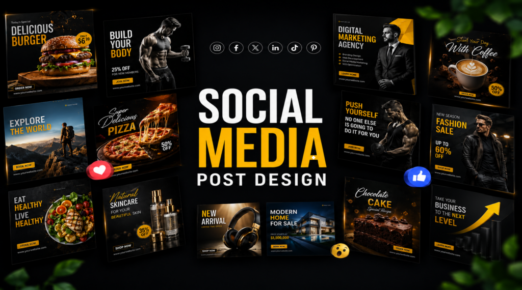 ستحصل على تصميم منشورات وسائل التواصل الاجتماعي ومصمم محتوى بصري خاص بك - portfolio - 0